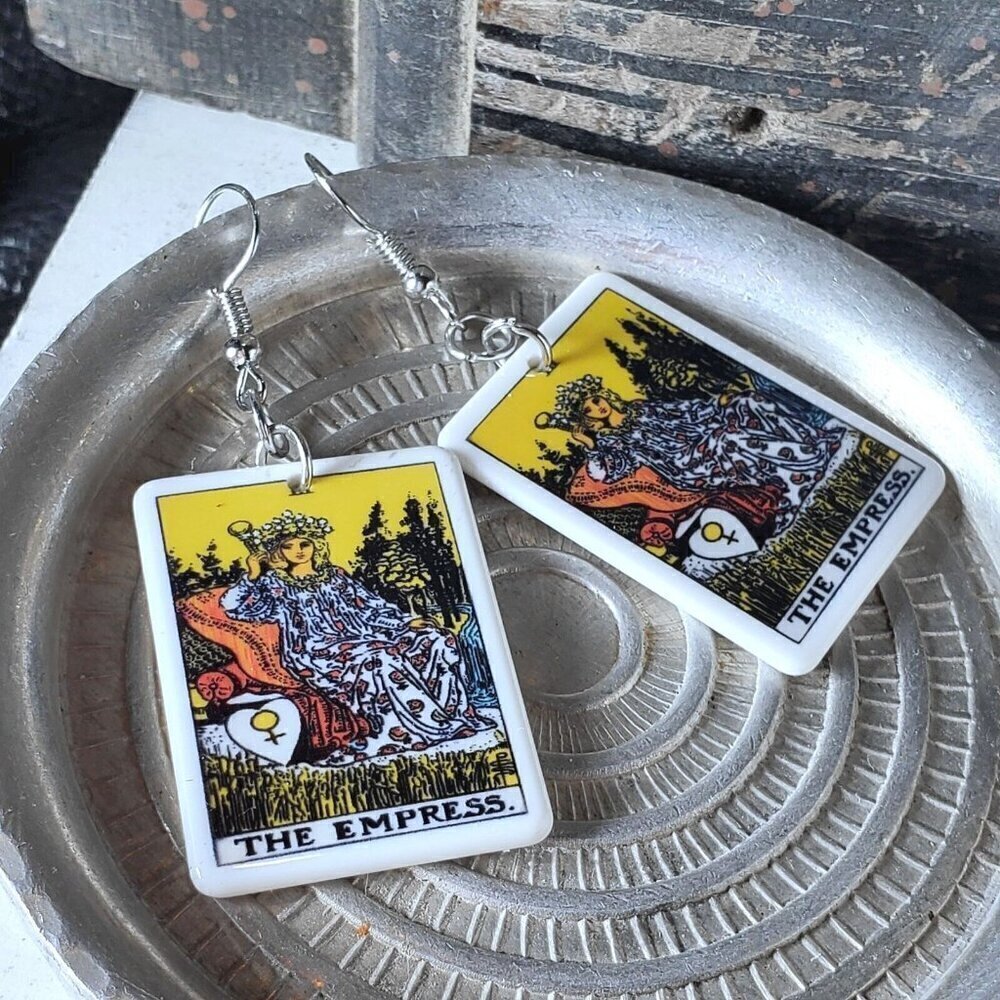 Tarot Card Design Earrings The Empress Oracle Archetype Conversation Starter